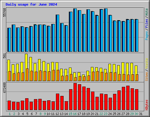 Daily usage for June 2024