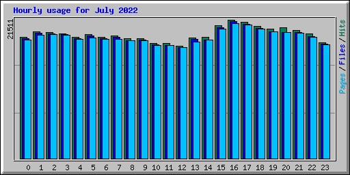 Hourly usage for July 2022