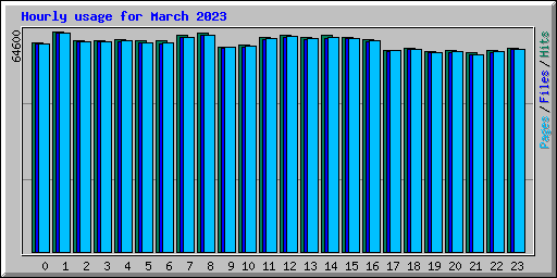 Hourly usage for March 2023