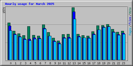 Hourly usage for March 2025