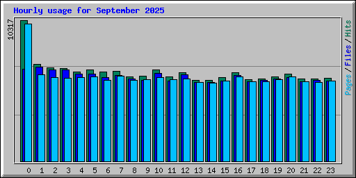 Hourly usage for September 2025