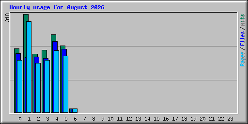 Hourly usage for August 2026